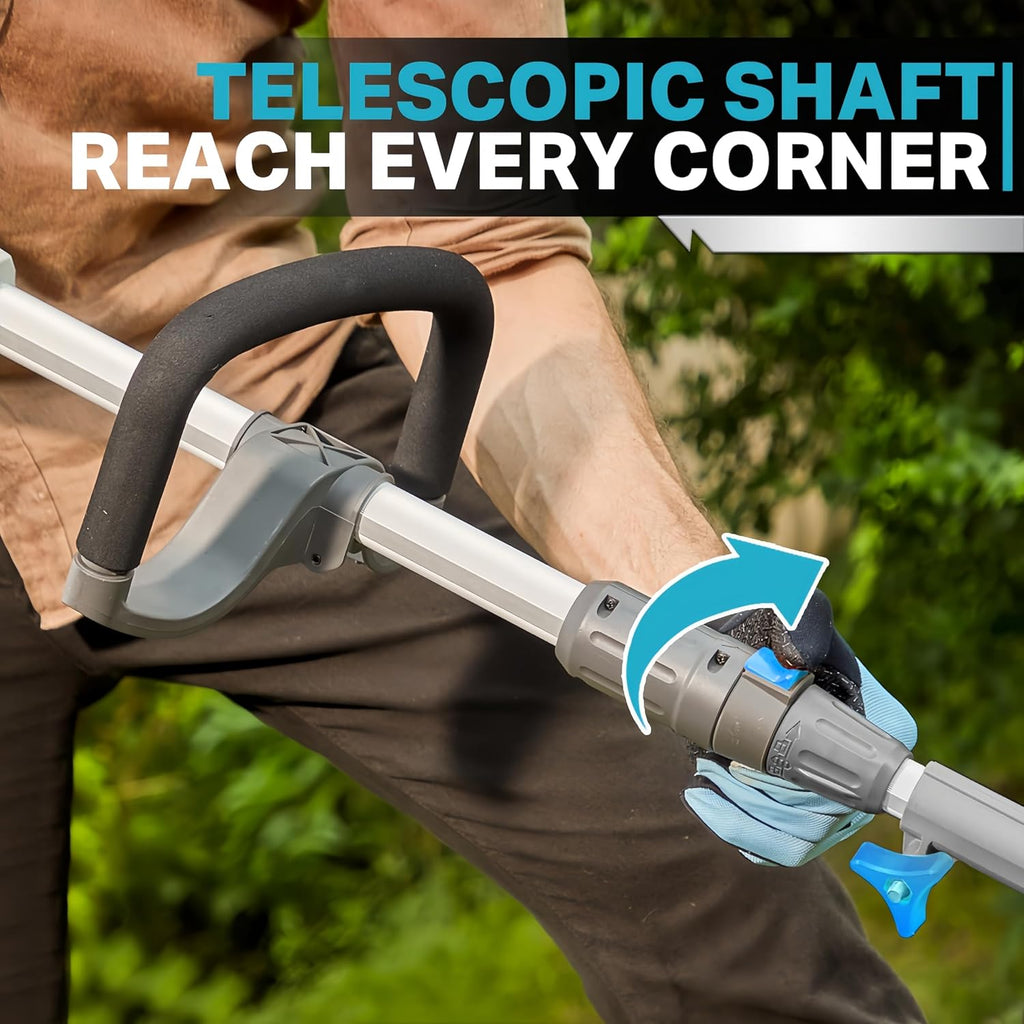 RB 17' 40V Cordless String Trimmer with 2Ah Battery & Charger | Bump feed .095' heavy duty line. 2-in-1 trimmer and edger. 2 speed with low vibration. 40V battery powered for lawn care.