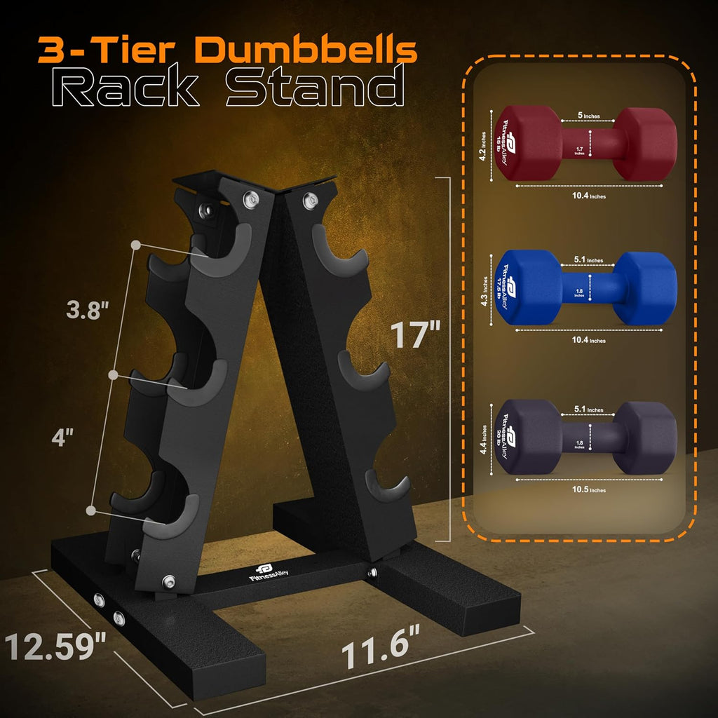 Dumbbells Storage Rack Neoprene Dumbbells Weight Rack - 2.0MM Thickness Weight Organizer Stand for Home Gym - Easy Assembly