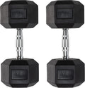 Iron Crush Hex Dumbbells - Heavy Duty PVC Coated Weights, Chrome-Plated Knurled Handles - Workout, Exercise, Lifting, Body Building Home Gym Training Gear - 3 Lb to 50Lb Options - Sold in Pairs