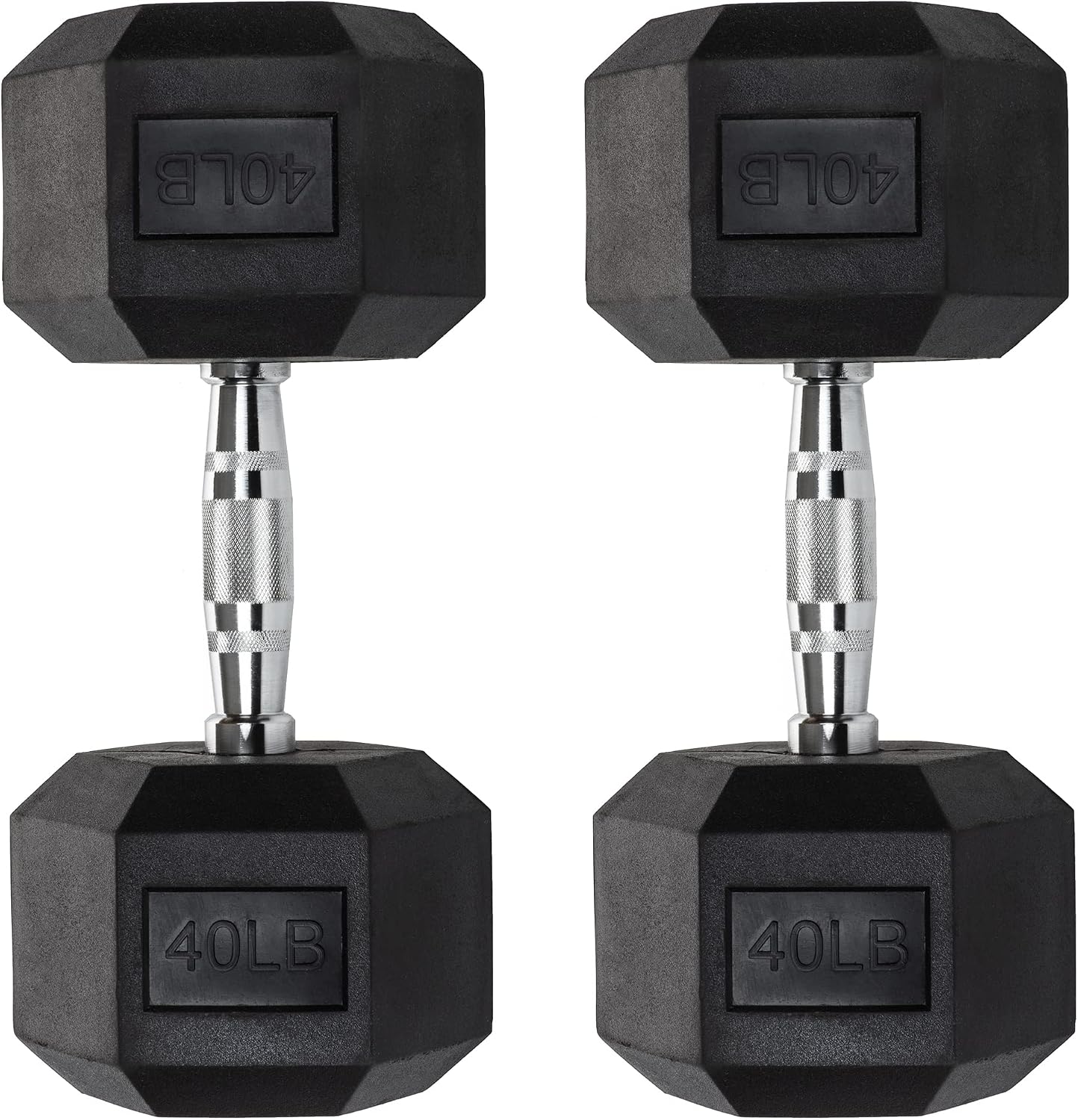 Iron Crush Hex Dumbbells - Heavy Duty PVC Coated Weights, Chrome-Plated Knurled Handles - Workout, Exercise, Lifting, Body Building Home Gym Training Gear - 3 Lb to 50Lb Options - Sold in Pairs