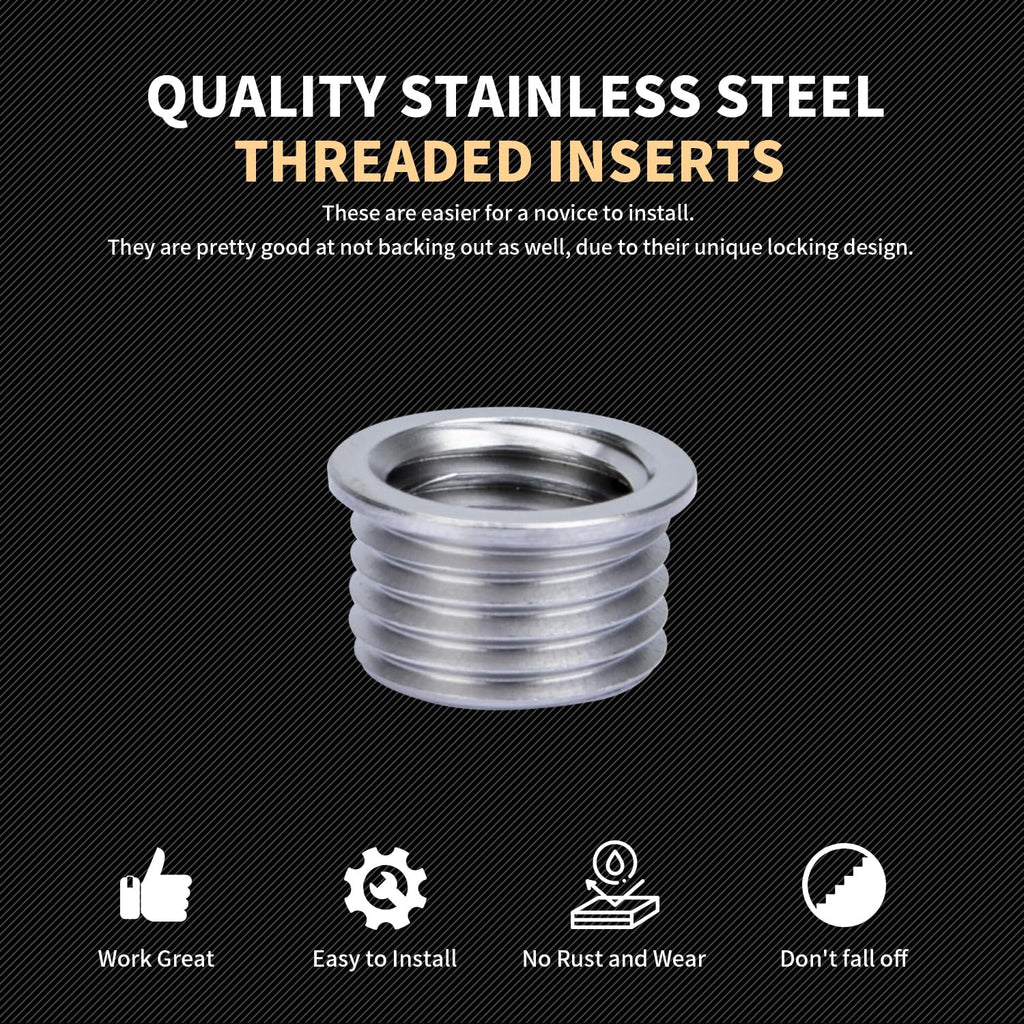 M12X1.5 Thread Repair Kit with Insert HSS Drill, Tap, Counterbore, Installation Driver, Metric, 10PCS Stainless Steel Insert M12X1.5X9.2MM