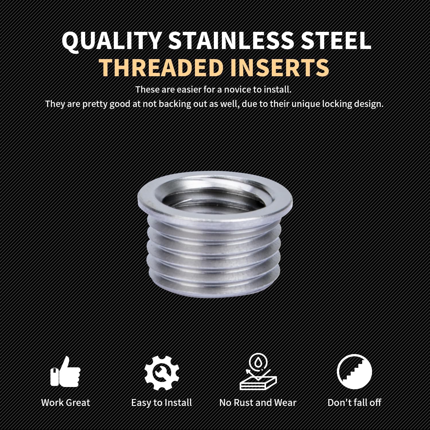 M12X1.5 Thread Repair Kit with Insert HSS Drill, Tap, Counterbore, Installation Driver, Metric, 10PCS Stainless Steel Insert M12X1.5X9.2MM
