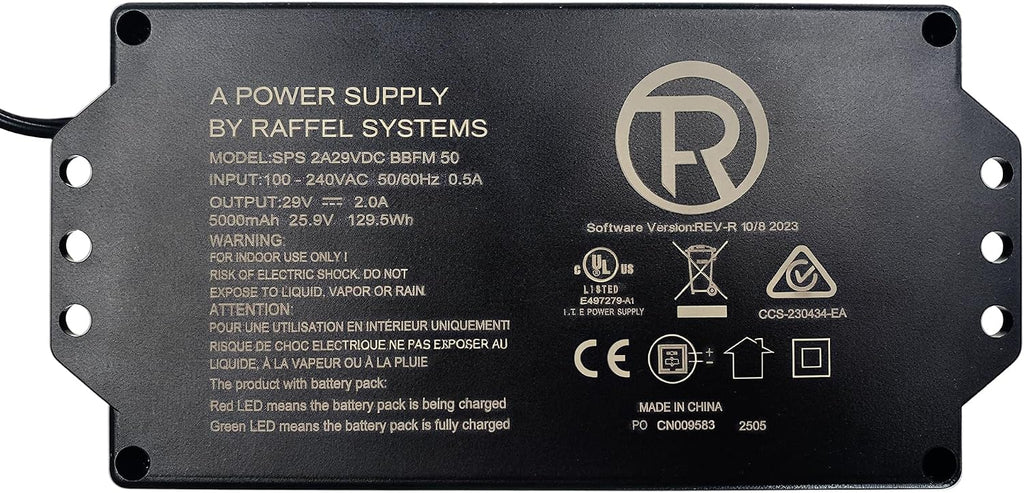 Power Recliner Raffel Systems 5000 mAh Rechargeable Battery Pack Power Supply Model SPS 2A29VDC BBFM 50