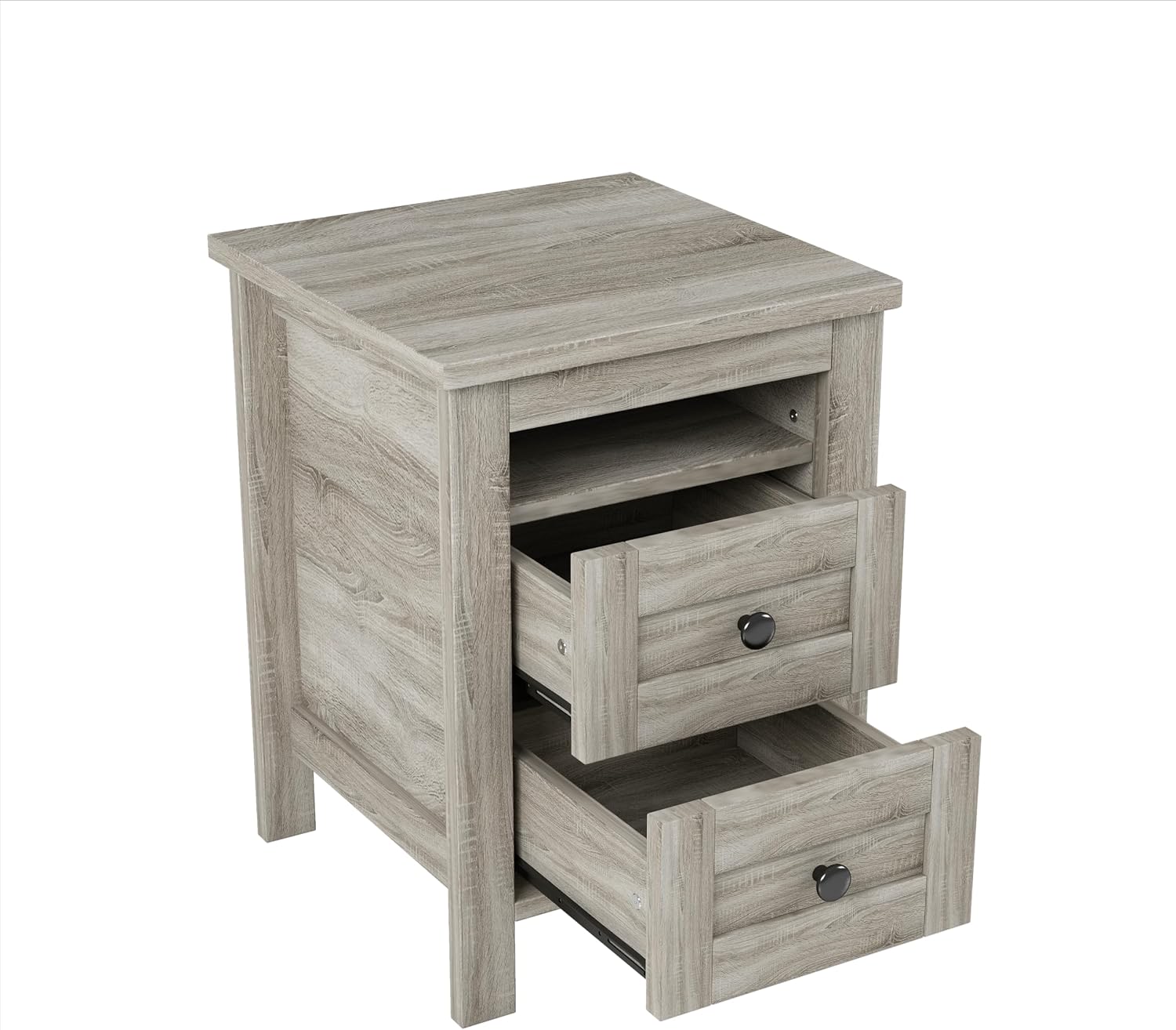 3-Pieces Bedroom Sets, Full Size Wood Farmhouse Platform Bed with Double Sliding Door Storage Headboard and USB&Charging Station, Storage Nightstand and Dresser for Room (Antique Gray-11, Full)