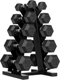 Sagler Weights Dumbbells Set with Rack - 150 lb Rubber-Coated Dumbbells for Easy Grip, Durable Carbon for Strength Training, Essential Workout Equipment for All Fitness Levels