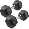 Philosophy Gym Rubber Coated Hex Dumbbell Hand Weights, Pairs