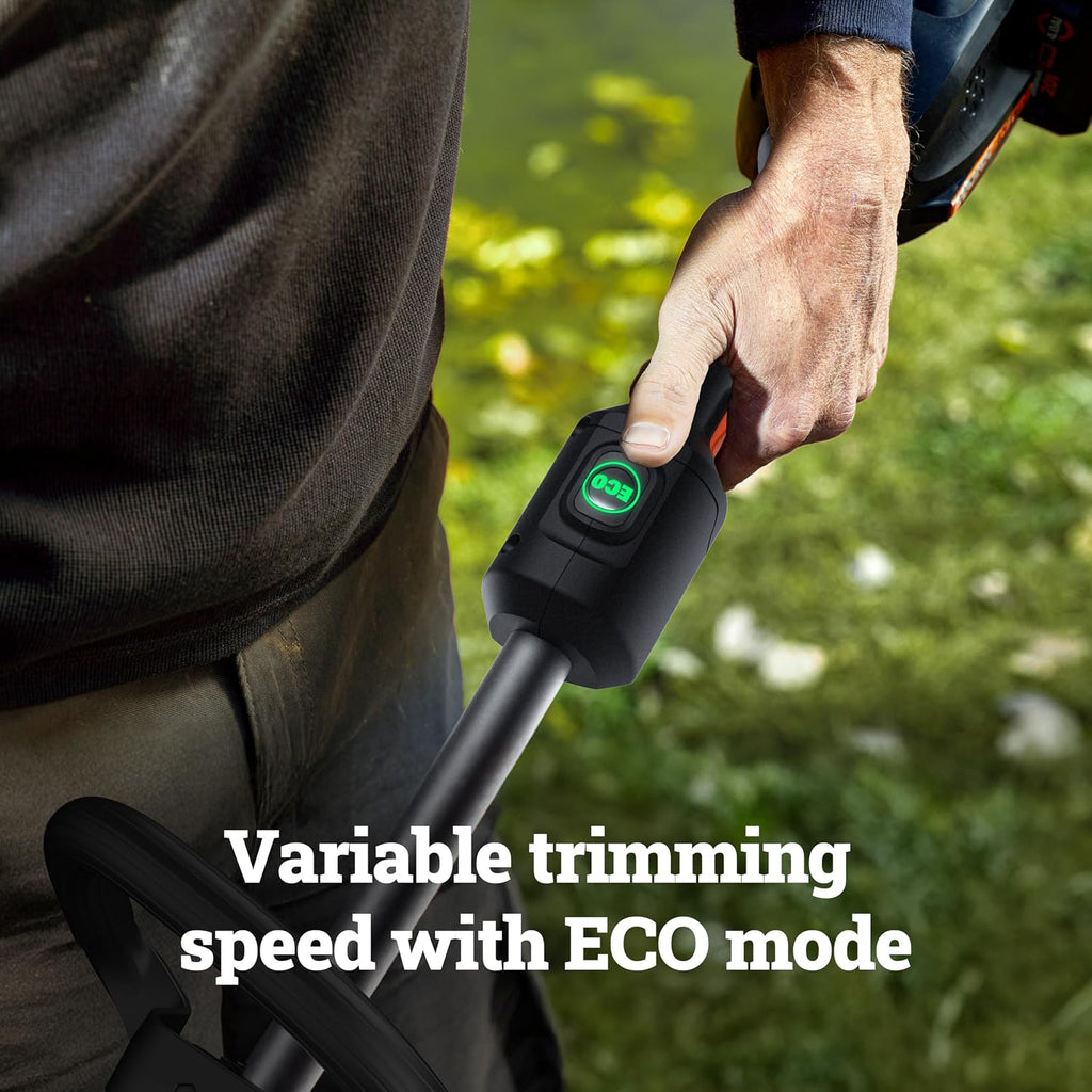 Worx Cordless String Trimmer, 15' Electric Weed Wacker with Dual-exit Bump-Feed Head, 25CC Gas-Like 40V Weed Eater with Brushless Motor, 2 × 4.0 Ah Batteries & Charger Included, WG185