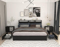 Bellemave King Size Bed Frame with 4 Storage Drawers and Charging, King Size Bed Frame with Headboard and Charging Station and with Led Lightstation, No Box Spring Needed, (King, Black)