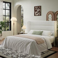 SHA CERLIN Full Size Velvet Bed Frame with Wingback Headboard/Upholstered Platform Bed with Wooden Slats/Mattress Foundation/No Box Spring Needed/Easy Assembly/White