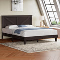 Yaheetech Wood Bed Full, Farmhouse Espresso Rubberwood Platform Bed Frame with V-Designed Headboard, Sturdy Wooden Support Slats, Holds up to 800 Pounds, Noise-Free, Easy Assembly
