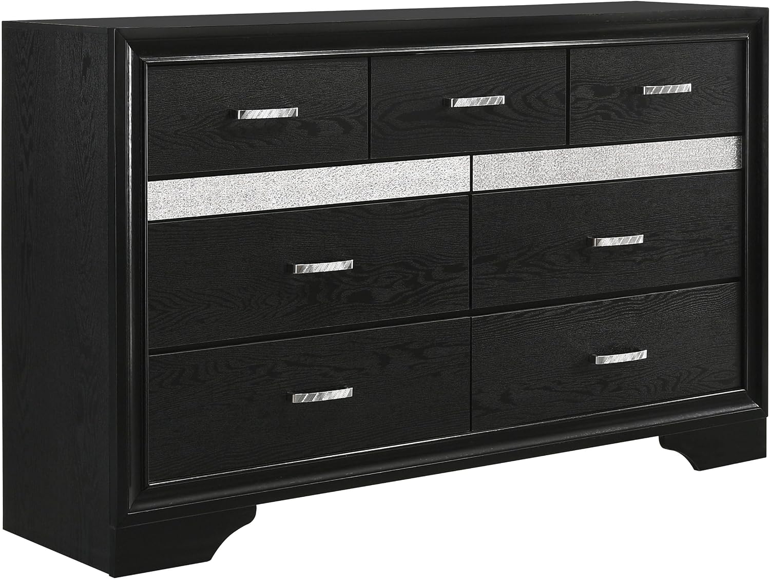 Coaster Home Furnishings Miranda Contemporary 5-Piece Bedroom Set Full Size Storage Panel Bed Frame 50-inch Headboard Black 206361F-S5