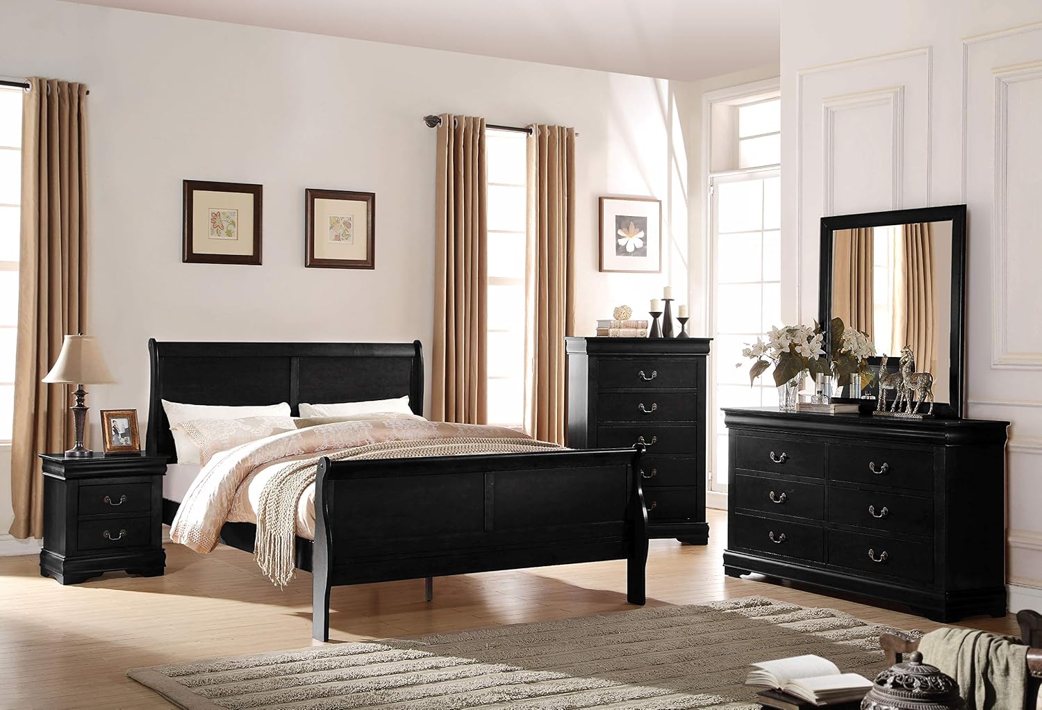 Black 2PCS Bedroom Set (E. King)