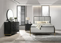 Black and Grey 4 King Bedroom Set