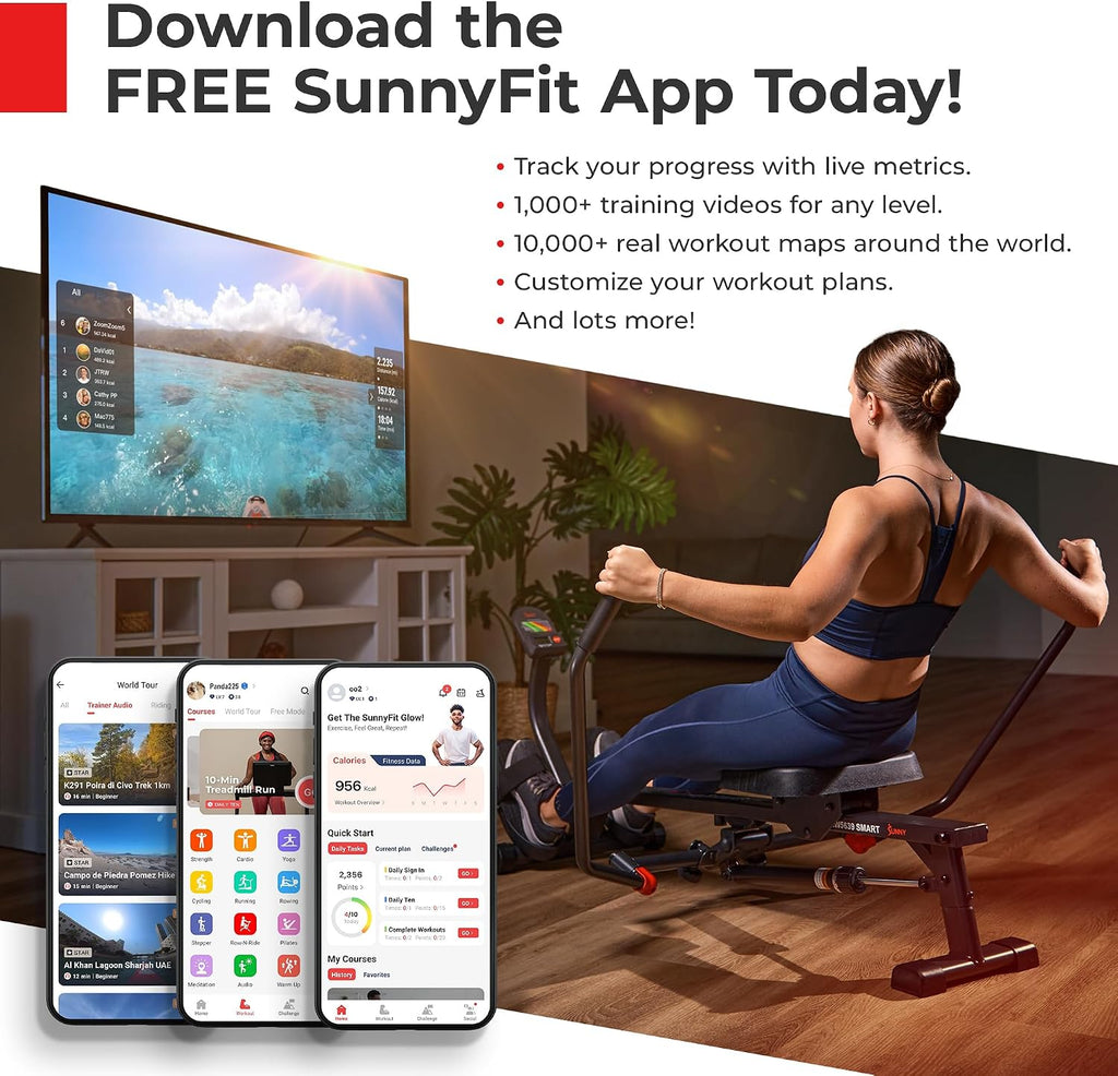 Sunny Health & Fitness Smart Cycling Exercise Bike, Free SunnyFit App Connection, Designed for Intensive Cardio Workout at Home, Adjustable Seat & Handlebar for Comfort Riding