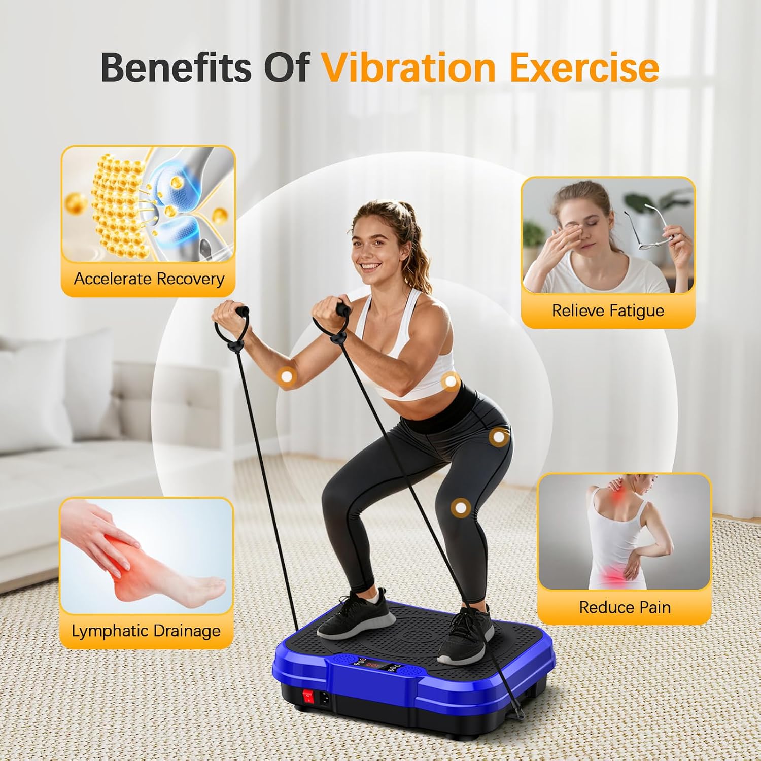 NXSCI Vibration Plate Exercise Machine,Vibrating Platform for Lymphatic Drainage with 250 Speeds,500 lbs Weight Capacity,Vibrated Plates for Weight Loss,Full Body Workout Equipment for Fitness at Home