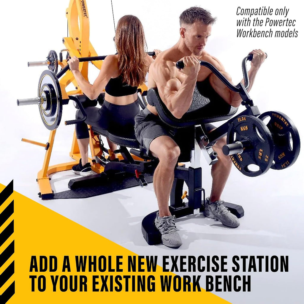 Powertec Fitness Workbench Curl Weight Machine Attachments, 200 lbs. Capacity - Effective Bicep Exercise Equipment for All Powertec Workbenches - Premium Home Gym Accessories