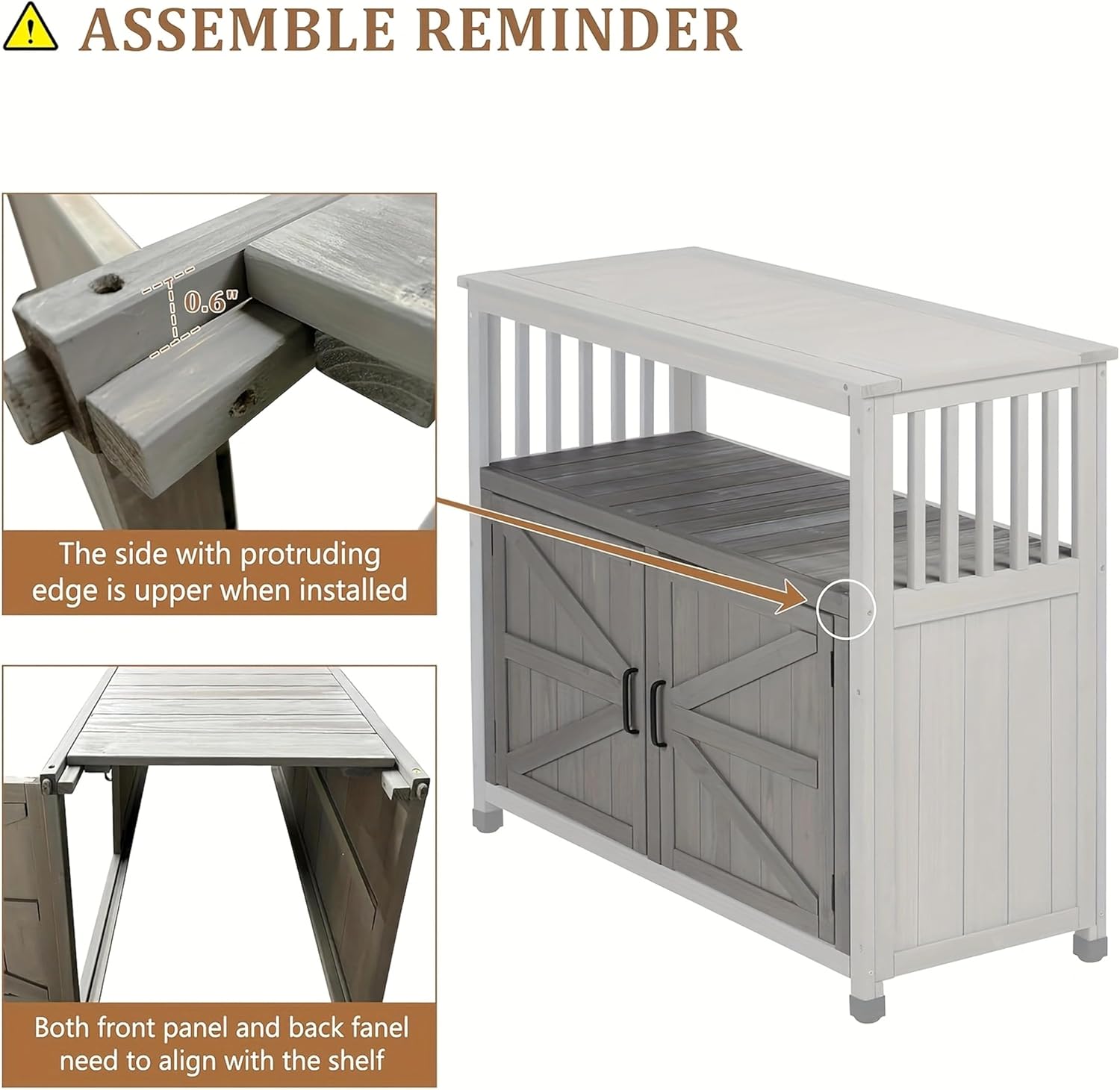48' Potting Bench with Storage Cabinet, Solid Wood Garden Work Bench, Outdoor Prep Table & Potting Station for Patio, Backyard & BBQ, Grey