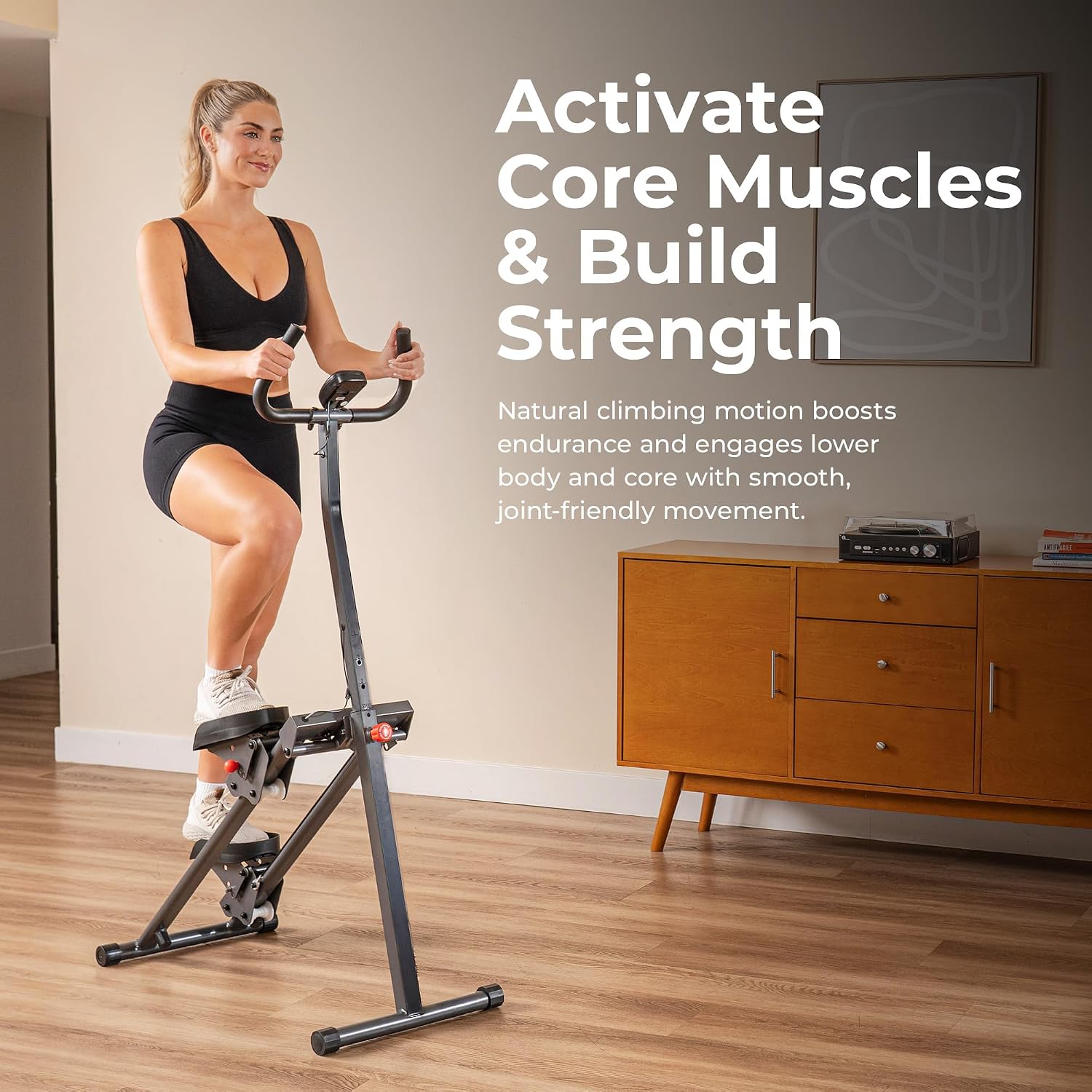 Sunny Health & Fitness Stair Stepper & Climber Exercise Equipment for Home Workout, Compact Cardio Training Machine