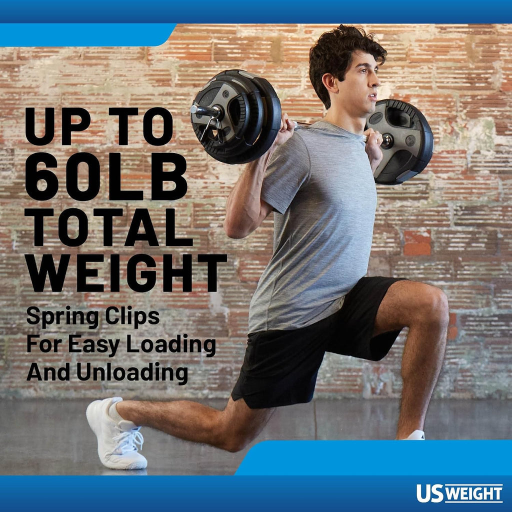 US Weight Weight Set for Home Gym - Barbell, Curl Bar or Multi-Use Options - Various Weight Options