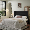 SHA CERLIN Full Size Velvet Bed Frame with Wingback Headboard/Upholstered Platform Bed with Wooden Slats/Mattress Foundation/No Box Spring Needed/Easy Assembly/Black