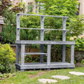 Outdoor Potting Bench Garden Potting Table, Horticulture Work Table Workstation with Storage Shelf, Potting Work Bench Station for Garden Patio Backyard (Color : Gris, Size : L)