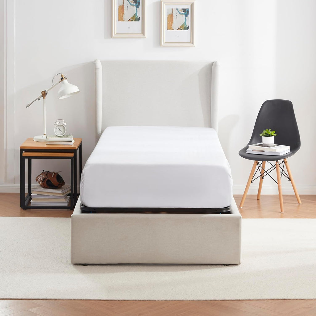 Nestl Foldable Twin XL Bed Frame, Platform Bed, Steel, Easy Tool Free Assembly, 14 Inches High, Twin XL, Black