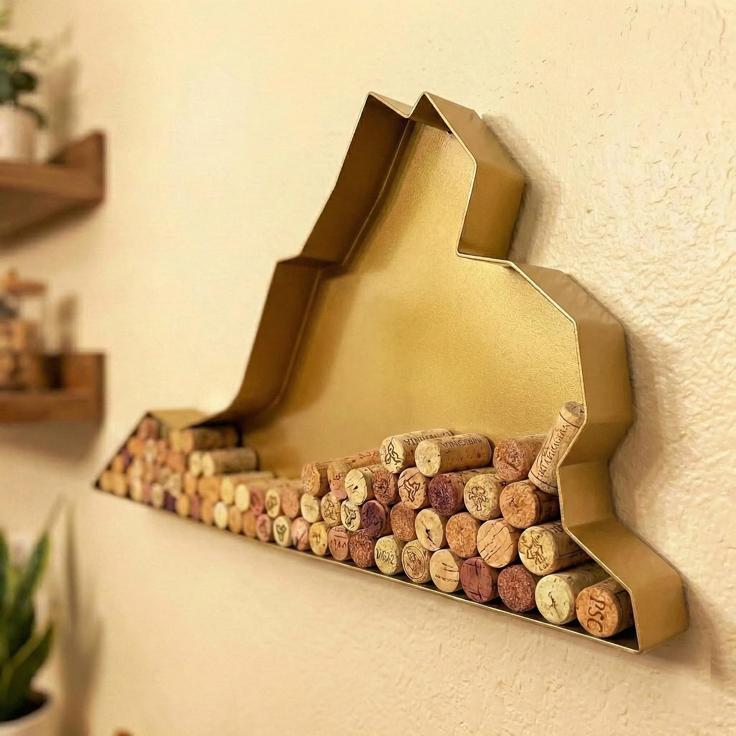 NEONSİGN Virginia State Map Wine Cork Holder Metal Virginia Decor Sign Wine Bar Pub Home Decoration (Gold, 36 inch)