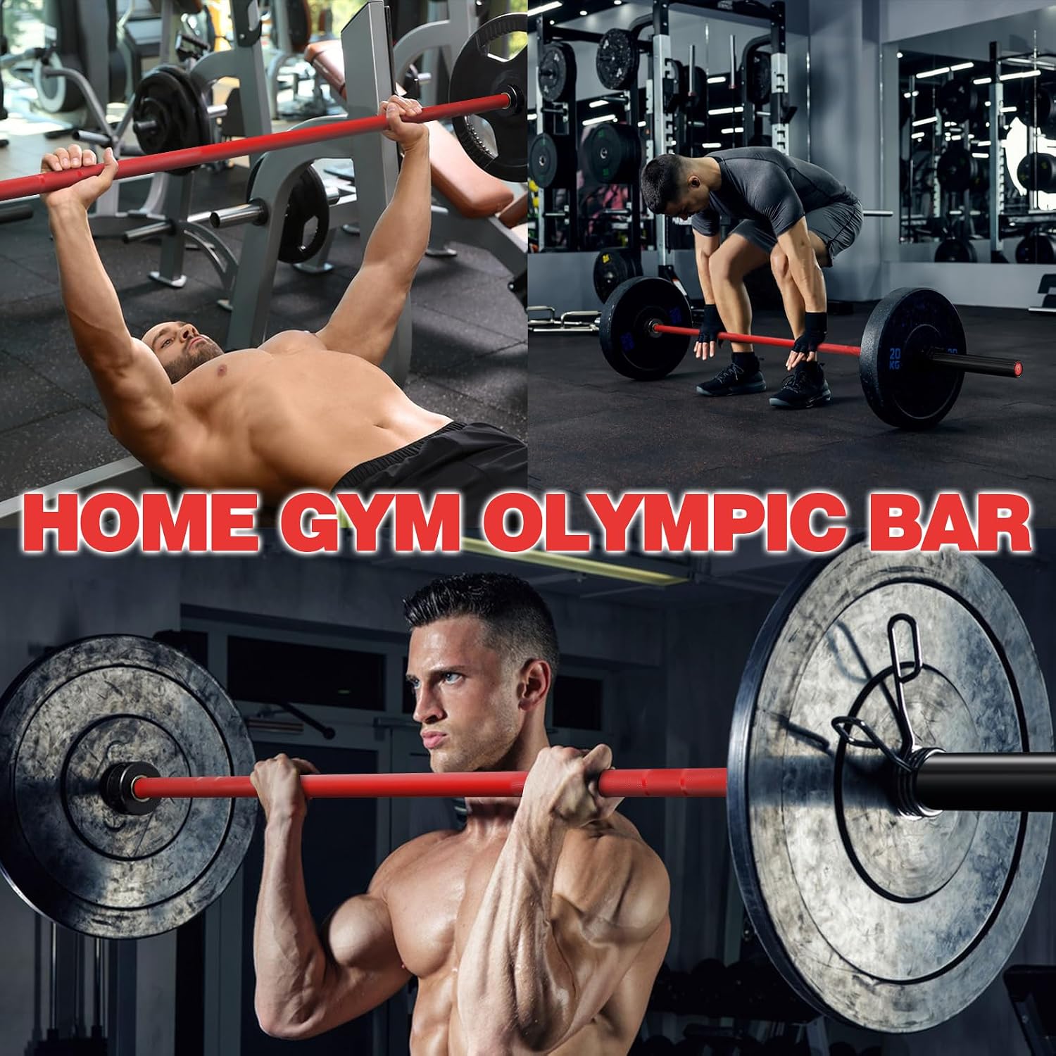 7ft Olympic Barbell for Strength Training and Olympic Weightlifting, 500 700 1000LBS Capacity Available, 2 Inch Bar for Squats, Home Gym Fitness Equipment, Bench Press, Deadlift,Powerlifting