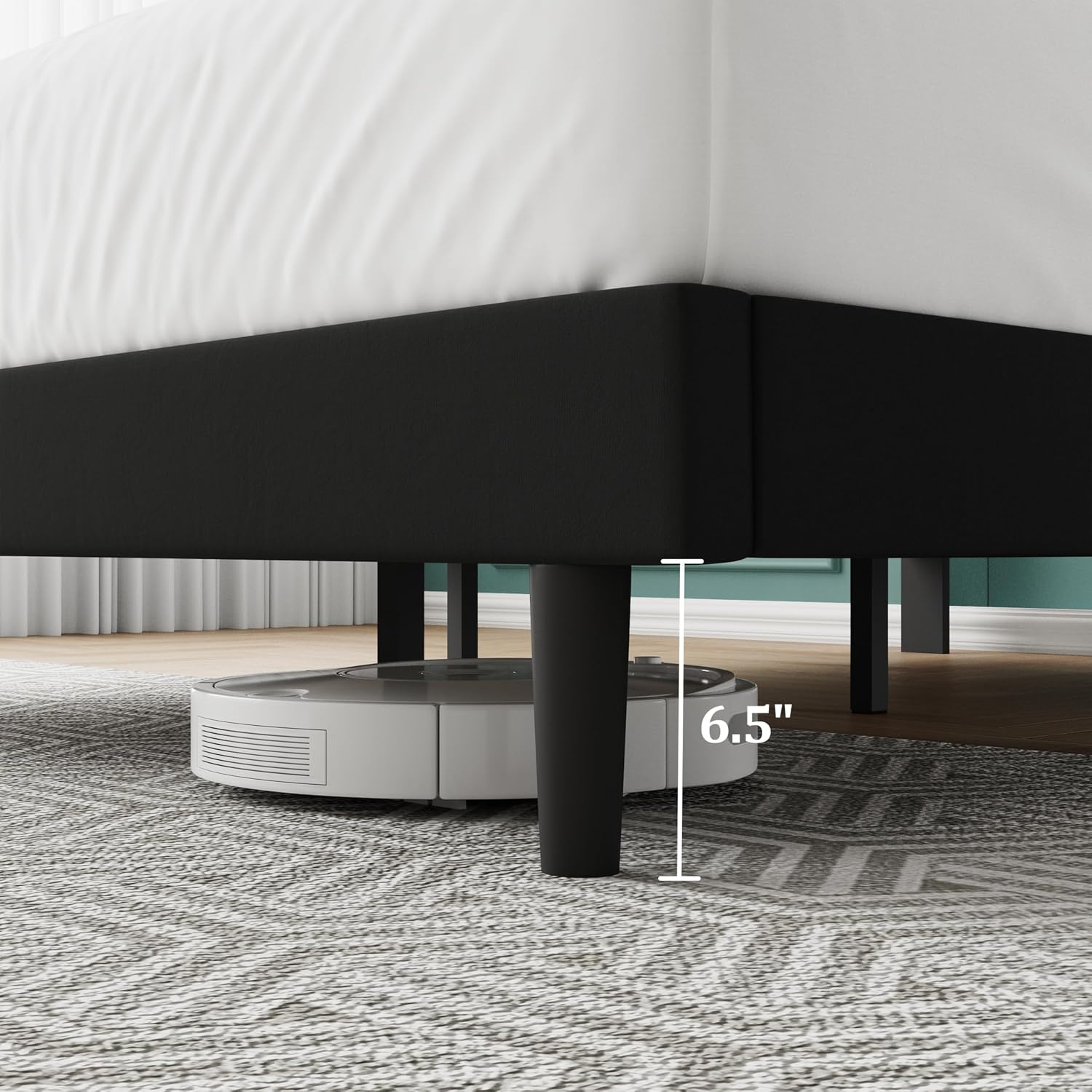 IOILORI Full Size Bed Frame with Headboard,Upholstery Bed Frame Full,Sturdy Full Bed, No Box Spring, Easy to Assemble,Black