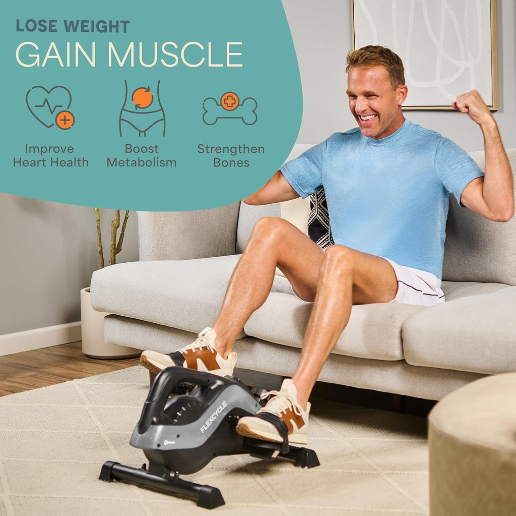 Lifepro Under Desk Elliptical Machine & Mini Bike – Quiet Desk Bike Pedal Exerciser for Seniors – FlexCycle Compact Under-Desk Bike & Foot Cycle Peddler – Portable Exercise Equipment for Home Office