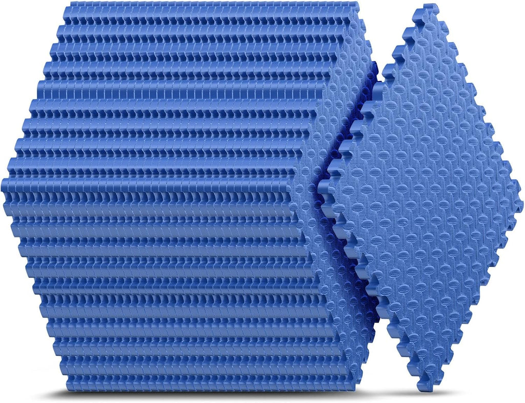36 Pack Home Gym Mat, Puzzle Exercise Mat, EVA Interlocking Foam Floor Tiles for Home Workout Equipment and Kids' Play Areas -, 24 in x 24 in x ½ in, Blue 36 Tiles