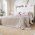Allewie Full Size Platform Bed Frame with USB Charging Station and Storage Shelf/Upholstered Velvet Wingback Headboard/Wooden Slats Support/No Box Spring Needed/Easy Assembly, White