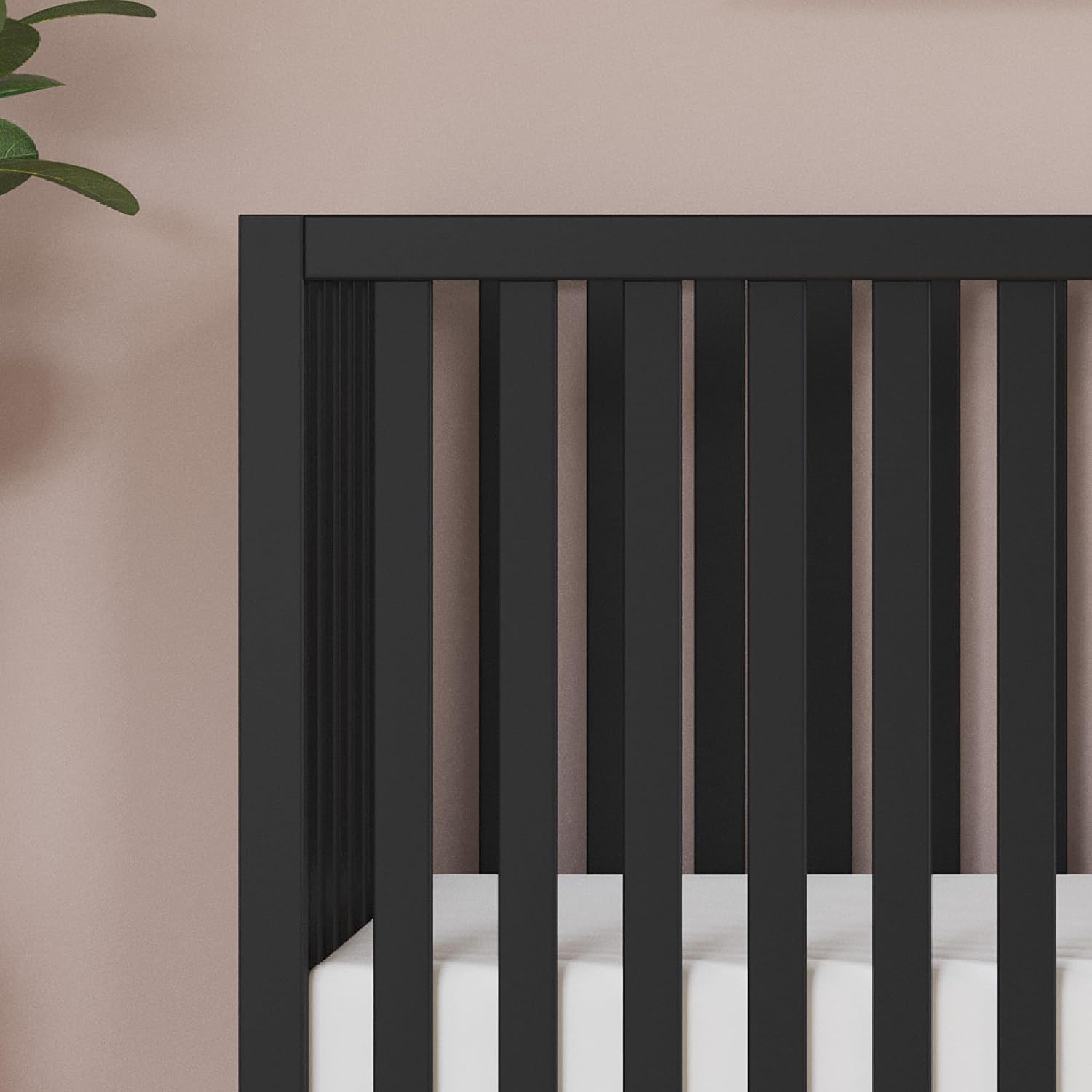Child Craft Soho Design 4-in-1 Convertible Baby Crib Nursery Furniture Set - Baby Bed, 3 Drawer Dresser, Chest Drawer and Nightstand Desk for Babies, Toddlers and Kids (4 Piece - Ebony)