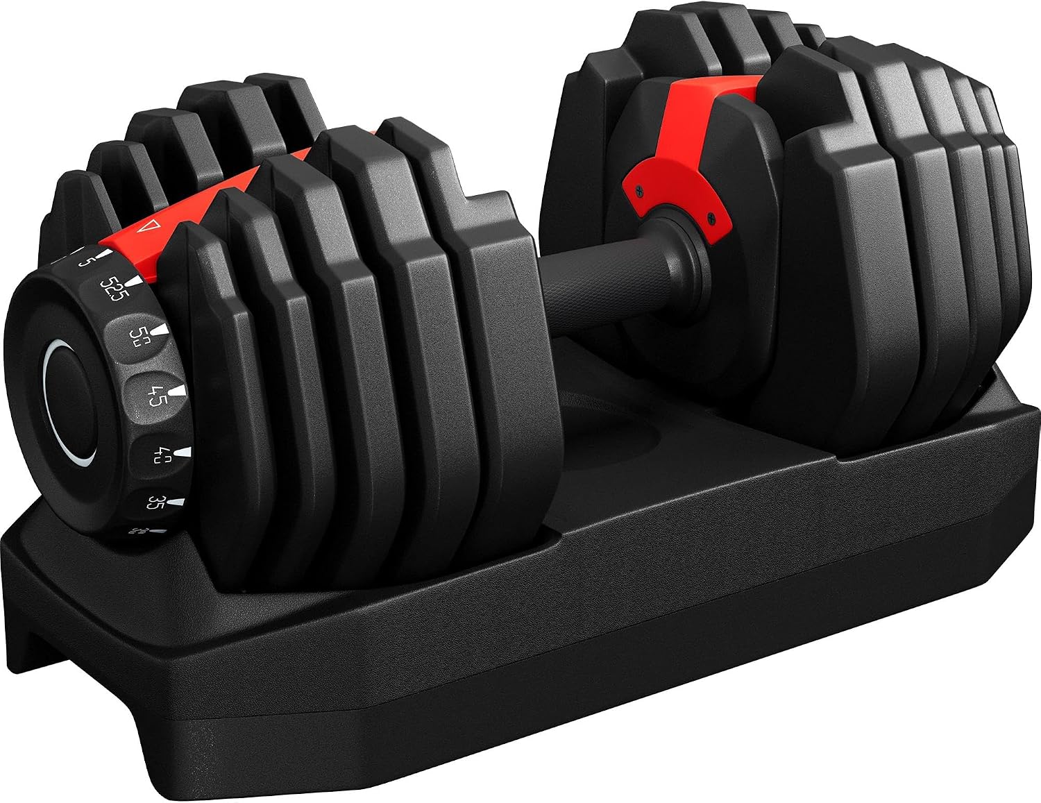 Yaheetech Adjustable Dumbbell Set Free Weights for Home Gym 15-in-1 Quick Lock Adjustable Dumbbells Interchangeable Women Men Full Body Strength Training with Anti-Slip Handle Black