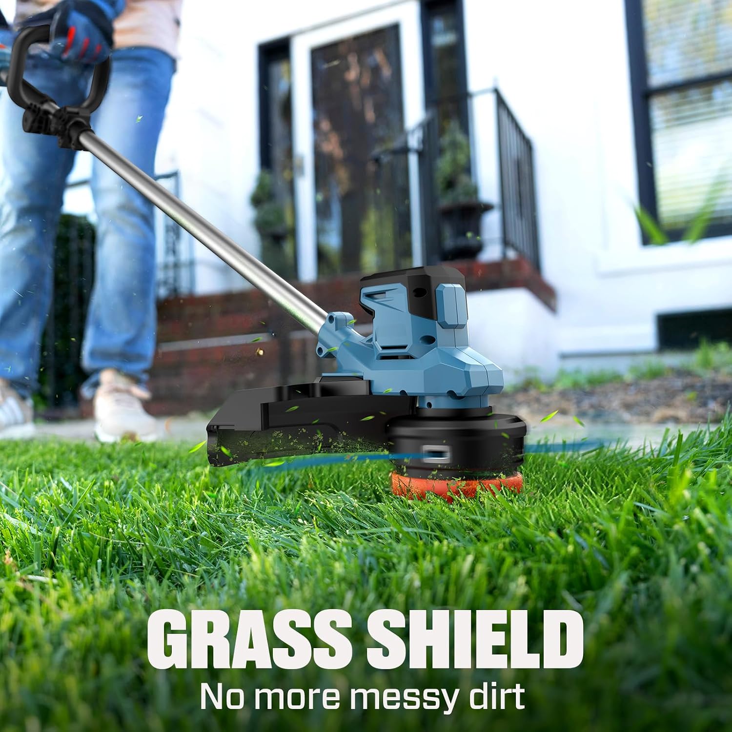 SENIX 20V 15' Weed Wacker, String Trimmer w/5.0Ah Battery & 2A Charger, Variable Speed, Brushless Motor, Lightweight 6.6lbs (GTX2-M3)