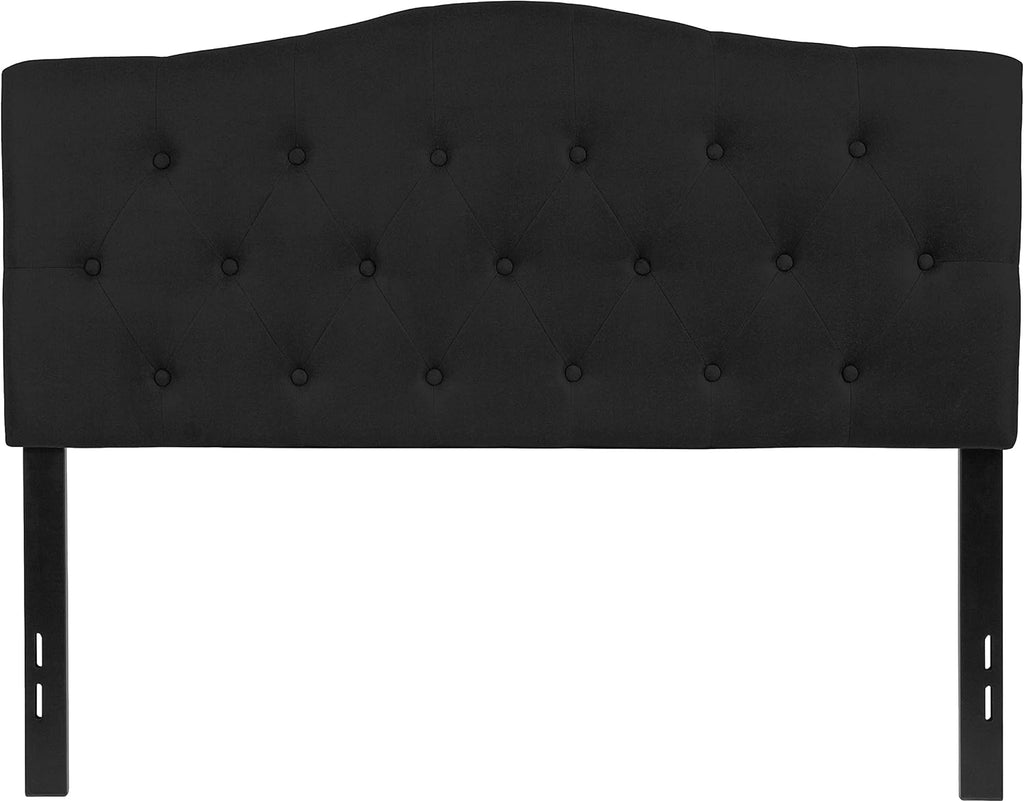 Flash Furniture Cambridge Tufted Upholstered Full Size Headboard in Black Fabric