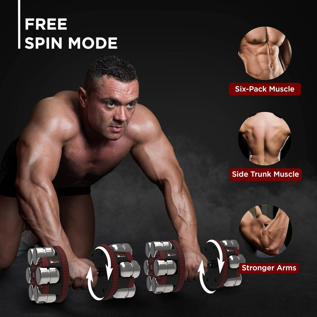 Fitness Reality Adjustable Dumbbells 10-45 Pounds, 3 lbs increments, OPTIONS: Single/Pair/Adjustable Weight Kettlebell