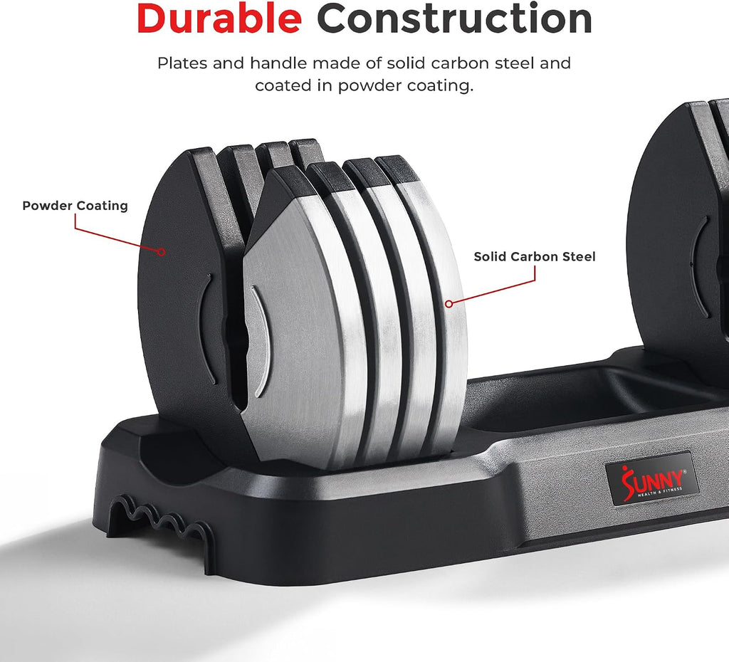 Sunny Health & Fitness Elite Adjustable Dumbbell