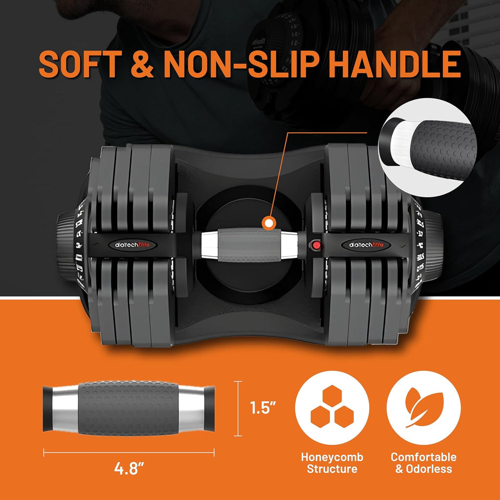 ATIVAFIT Adjustable Dumbbells Set of 2, 5–88LB Quick Adjust Free Weights with Double Safety Lock & Anti-Slip Steel Handle, Space Saving Home Gym Equipment for Full Body Strength Training