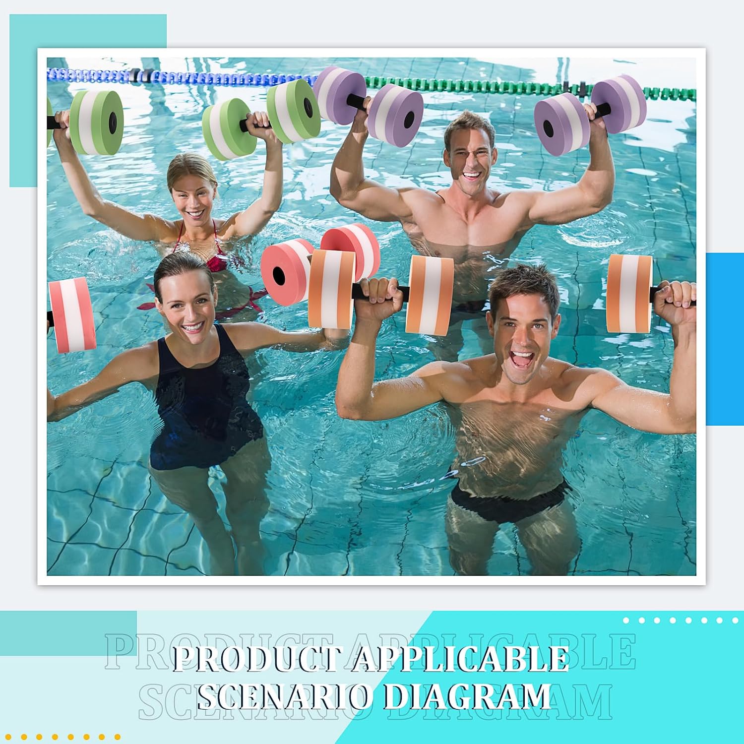 Shappy Water Weight Aquatic Exercise Dumbbells for Pool Macaron Color Aerobics Equipment EVA Foam Dumbbells Aquatic Exercise Equipment Hand Bar