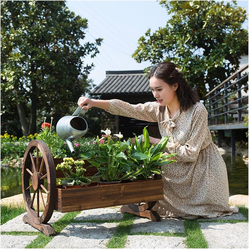 Potting Bench Table,Garden Potting Table, Outdoor Garden Potting Table Potting Garden Car Double-Deck Garden Work Bench Multifunction Storage Flower Plant DIY Workstation for Patio Backyard and Porch