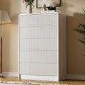 Furniway White 5 Drawer Dresser for Bedroom, Curved Tall Dresser with Push-to-Open Design, Chest of Drawers for Bedroom, Living Room, Hallway, 15.7'D x 32'W x 47.2'H