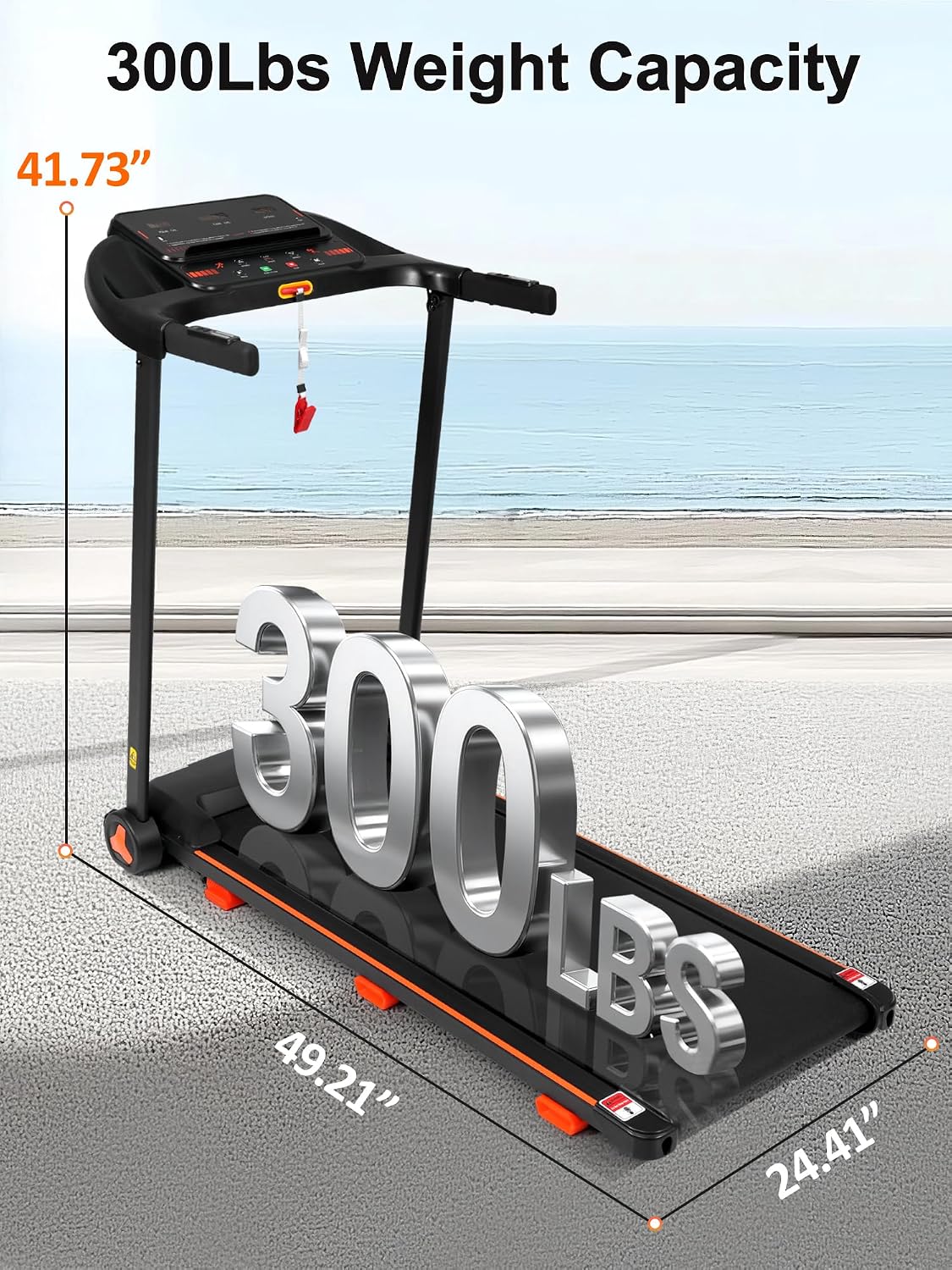 Merax Foldable Treadmills for Home with Incline - Bluetooth Speaker, Dual Control Mode, 300LBS Capacity, 7.5MPH Walking Pad Treadmill with Handle Bar, 3.0HP Low Noise Portable Walking Running Machine