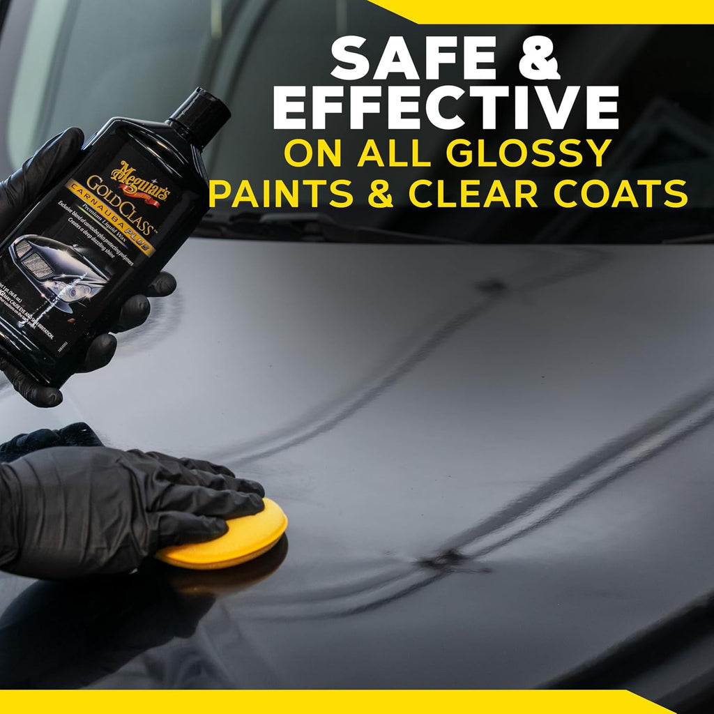 Meguiar's Gold Class Carnauba Plus Premium Liquid Wax Kit,Car Detailing Kit with a Pure Carnauba Wax Blend & Foam Applicator Pad for Keeping Glossy Paint Protected Like a Pro,16 Oz Bottle(Pack of 6)