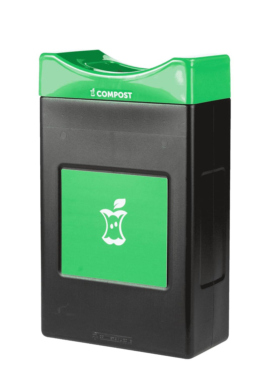 Avante™ Series Made in The USA, Black Compost Container, 30-Gallon Shallow, Green Compost Panel, Green Lid, Open Top, Liner Included