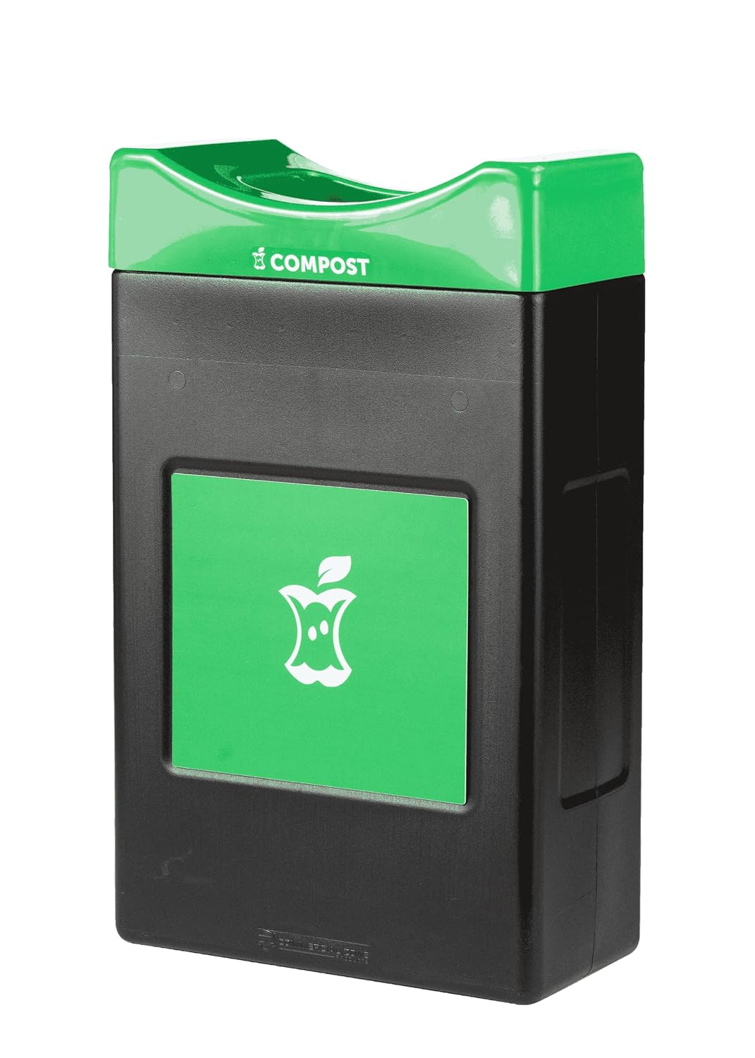 Avante™ Series Made in The USA, Black Compost Container, 30-Gallon Shallow, Green Compost Panel, Green Lid, Open Top, Liner Included