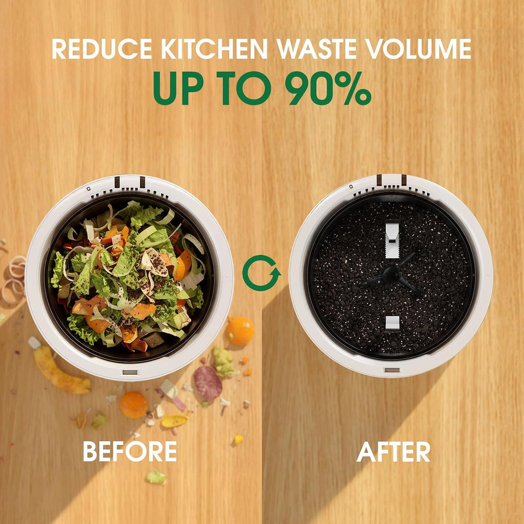4.5L Electric Composter for Kitchen, Countertop Compost Bin with 820g Activated Carbon Filter, 4 Smart Modes, Odorless & Quiet Smart Compost Bin Kitchen, Turn Scraps to Pre-Compost