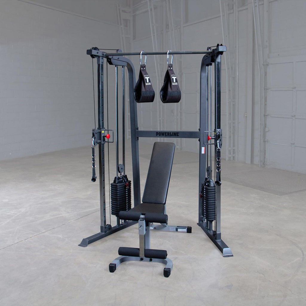 Body-Solid Powerline Cable Crossover Exercise Machine for Home & Commercial Gym, Functional Training Center with Dual Weights Stack for Cable Workout