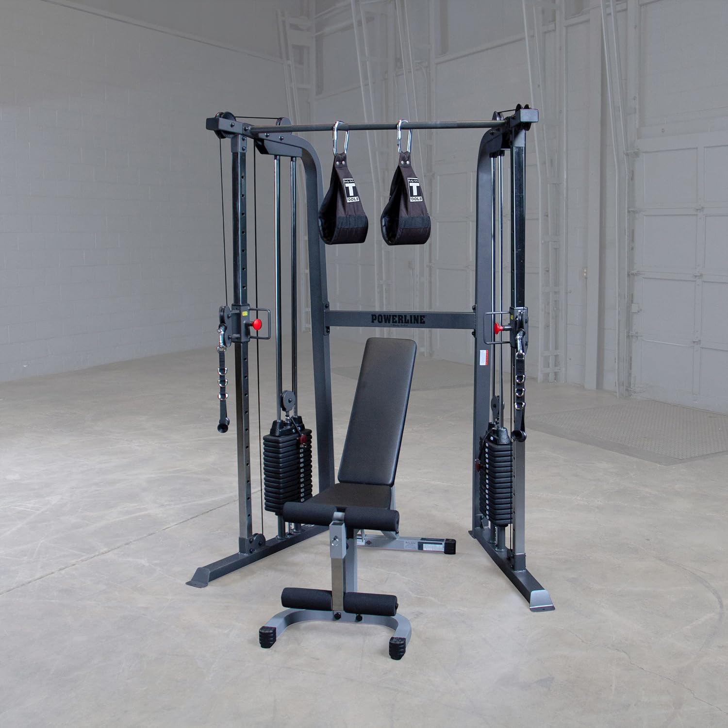 Body-Solid Powerline Cable Crossover Exercise Machine for Home & Commercial Gym, Functional Training Center with Dual Weights Stack for Cable Workout