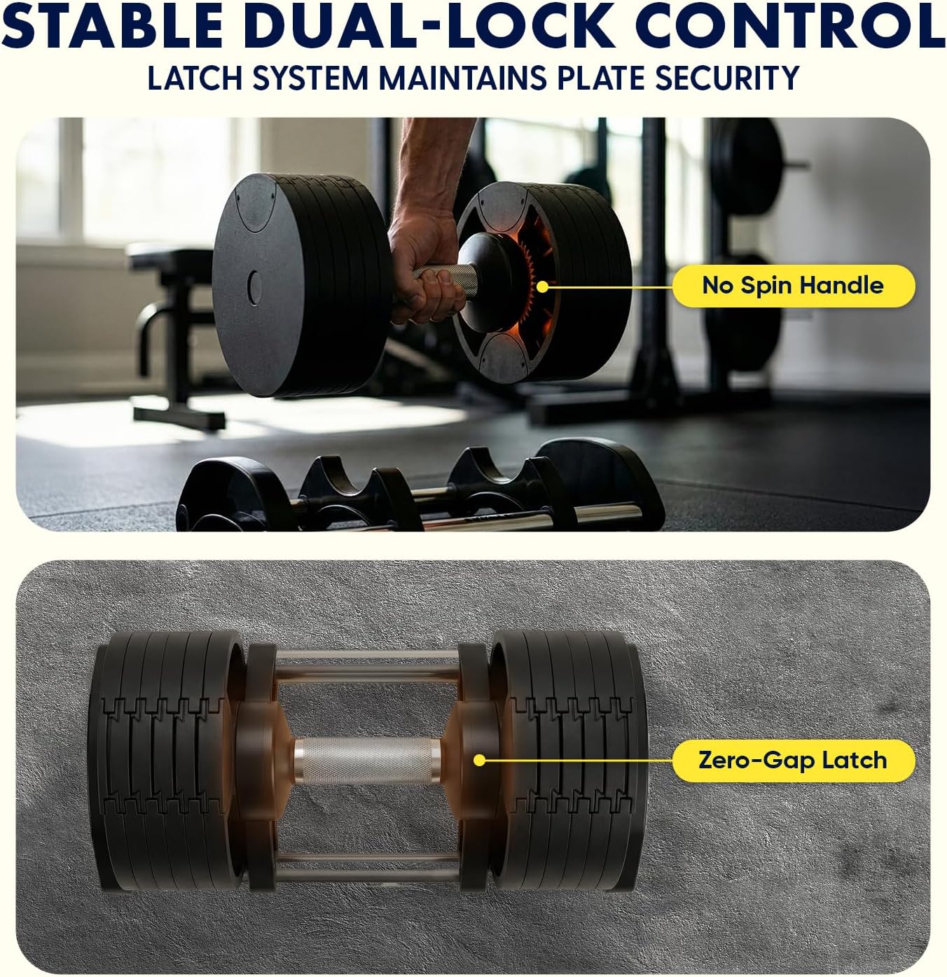 SQUATZ Adjustable Dumbbells with Quick Weight Change, Space-Saving Dumbbell Set with Anti‑Slip Handle, Secure Locking System, Heavy‑Duty Plates & Base for Home Workout and Strength Training